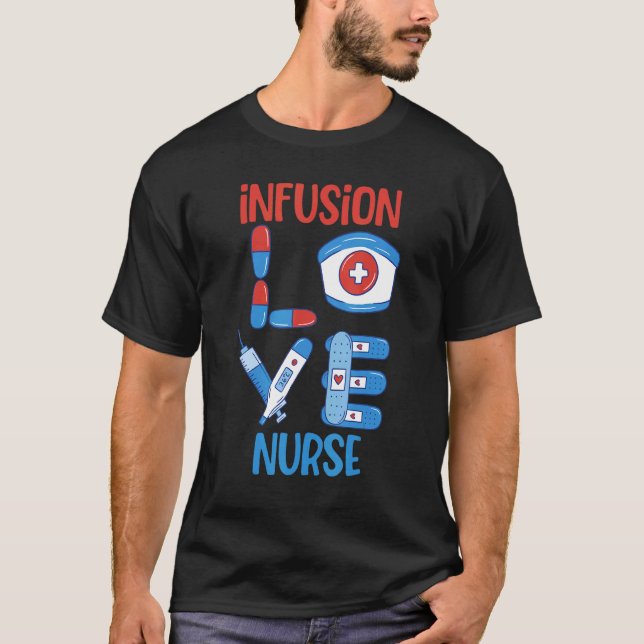 Infusionssjuksköterskedesign Kärlek T Shirt (Framsida)