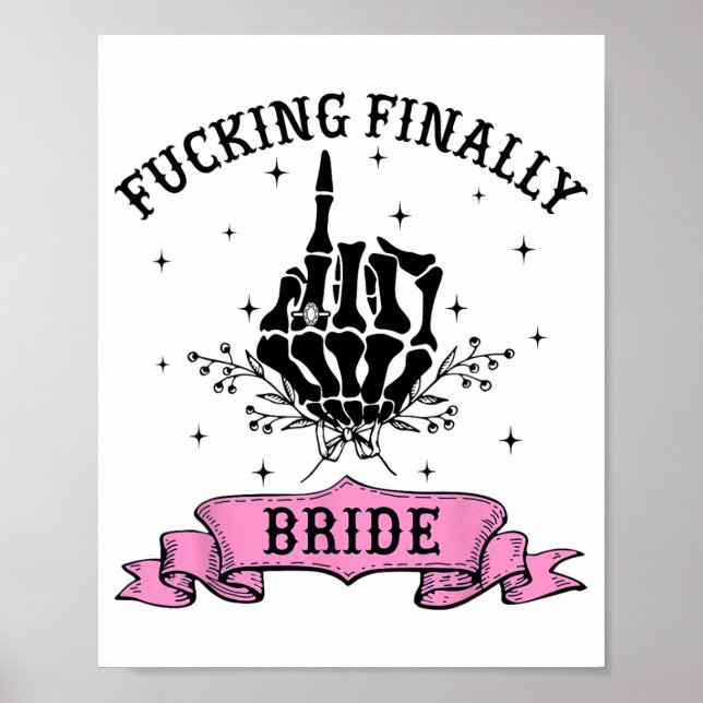 Ing Äntligen Brud Skelett Hand Halloween Ogift Poster (Framsidan)