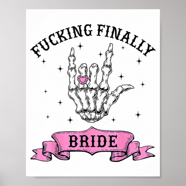 Ing Slutligen Bride Skeleton Ring Finger Bachelore Poster (Framsidan)