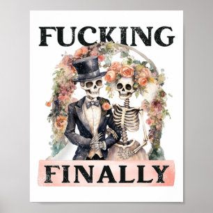 Ing Slutligen Bridesmaid Skeleton Bride Groom Hall Poster