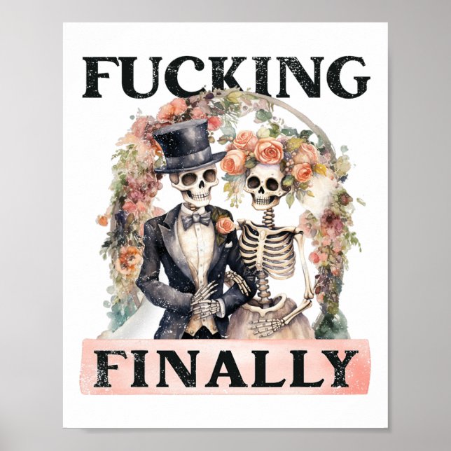 Ing Slutligen Bridesmaid Skeleton Bride Groom Hall Poster (Framsidan)