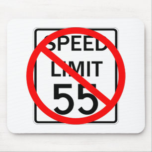 Inga 55 mph rusar begränsar undertecknar musmatta
