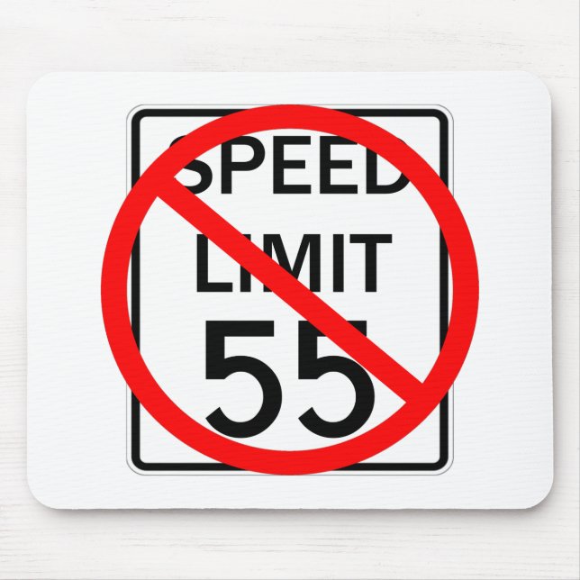 Inga 55 mph rusar begränsar undertecknar musmatta (Framsidan)