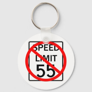 Inga 55 mph rusar begränsar undertecknar nyckelring