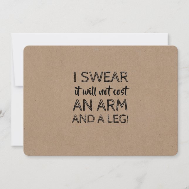 Inga Arm och Leg Cost Funny Bridesmaid Frieri Inbjudningar (Framsida)