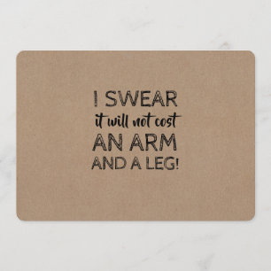 Inga Arm och Leg Cost Funny Bridesmaid Frieri Inbjudningar