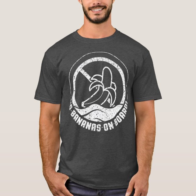 Inga bananer ombord på Funny Boating Pontoon Gift T Shirt (Framsida)