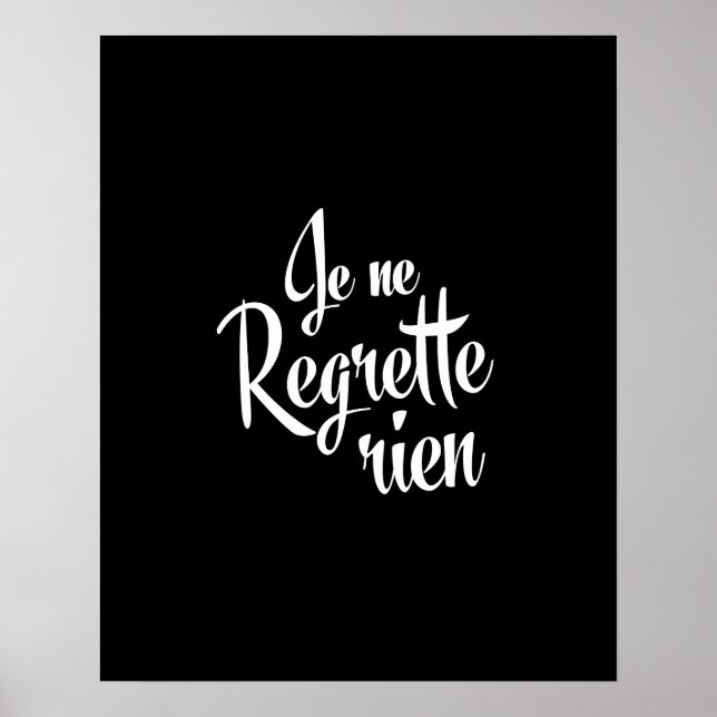 Inga beklagar Je ne Regrette Rien Poster (Framsidan)
