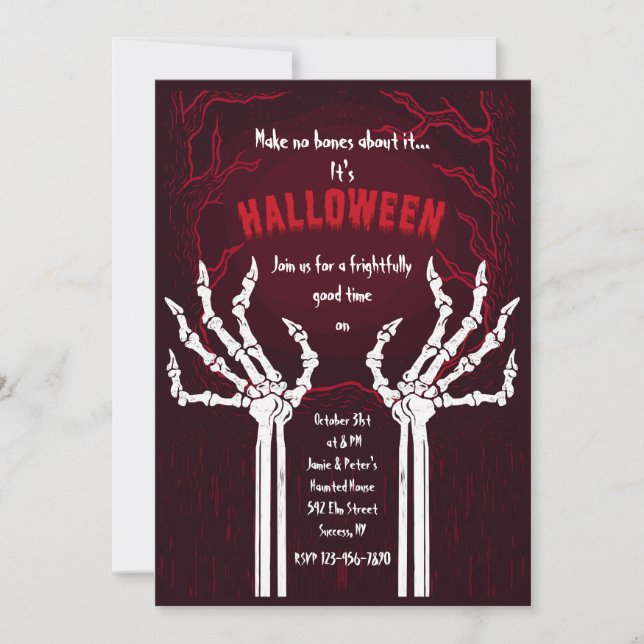 Inga Ben att Göra Halloween-inbjudan Inbjudningar (Framsida)