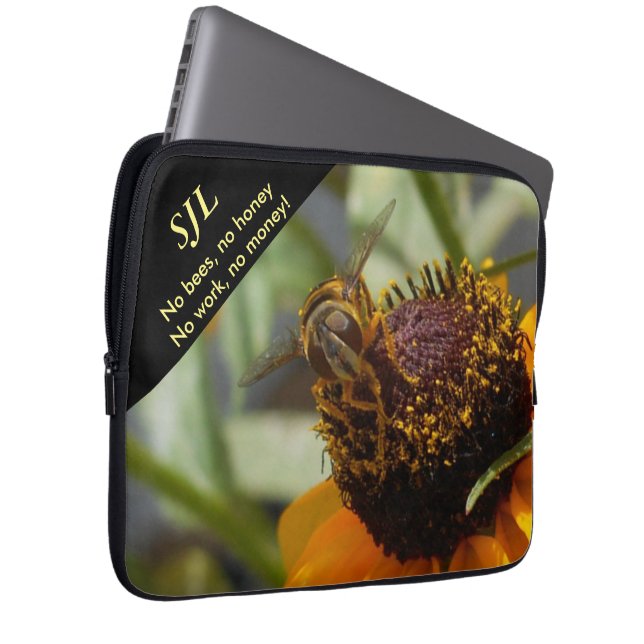 "Inga bin, Neoprenelaptop sleeve för ingen honung" (Framsidan Höger)