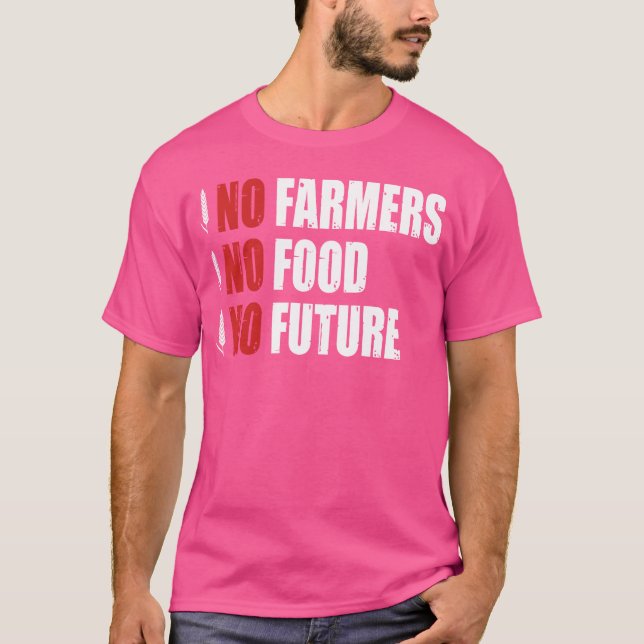 Inga bönder ingen mat ingen framtid Bondeprotestde T Shirt (Framsida)