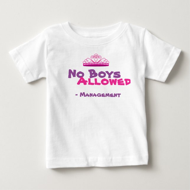 Inga boys tillåts frakt tee shirt (Framsida)