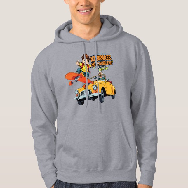 Inga bromsar, inga problem! Skater Life Hoodie (Framsida)