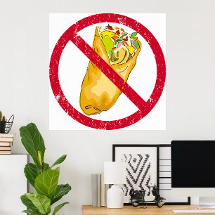 Inga burritos tillät att man undertecknade ett hum poster