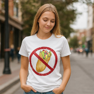 Inga burritos tillät att man undertecknade ett hum t shirt