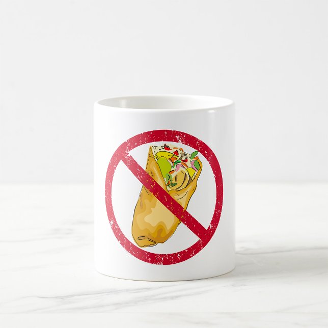 Inga Burritos Tillåtna Skylt Humoristiskt Matförbu Kaffemugg (Skapare uppladdad)