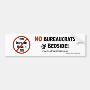 Inga byråkrater på bedsiden! - Bildekal