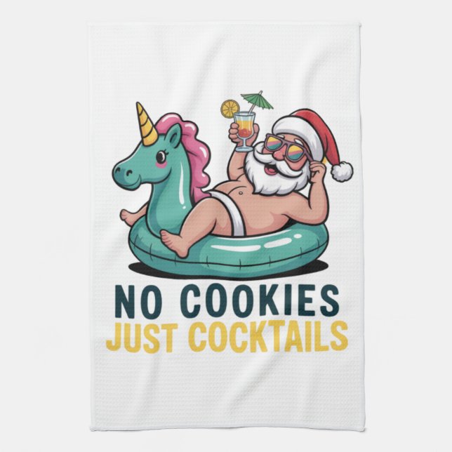 Inga Cookies Bara Cocktails jultomten Kökshandduk (Vertikal)