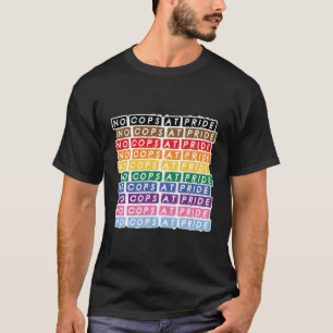 Inga Cops vid Pridet LGBtq inklusive Rainbow Flagg T Shirt
