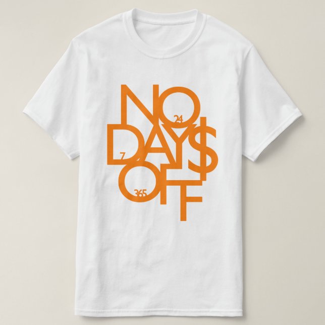 Inga dagar av Orange/vit T Shirt (Design framsida)