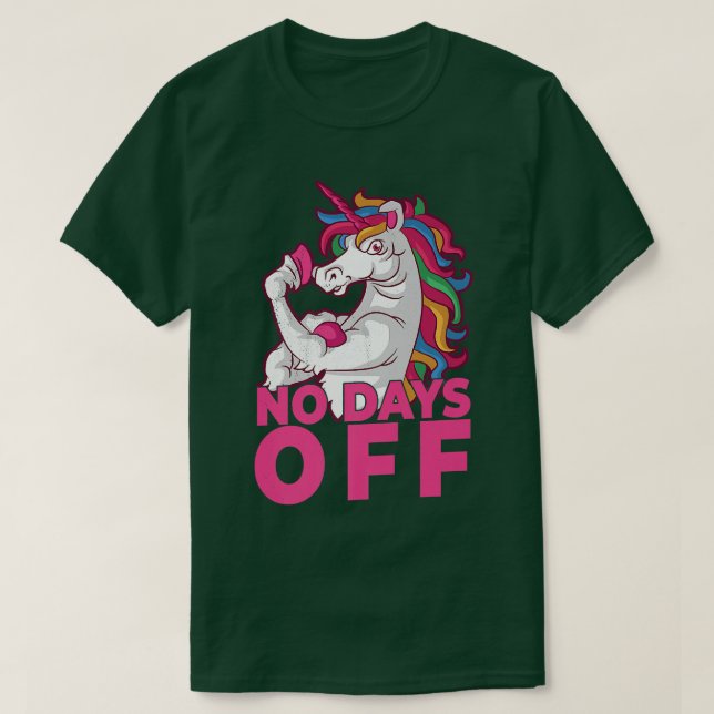 Inga dagar ute - Bodybuilding Unicorn Gym Motivati T Shirt (Design framsida)