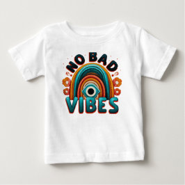 Inga dåliga vibbar. Retro regnbåge och ögon design T Shirt