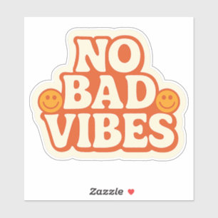 Inga dåliga vibes - Retro Positive Energy Sticker Klistermärken