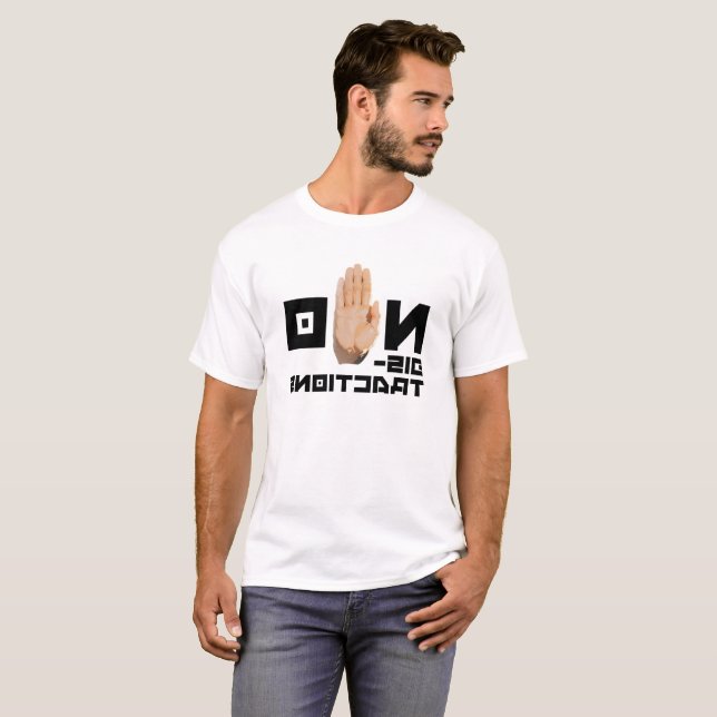 Inga distraktioner! coola spegel läsbar motivering t shirt (Hel framsida)