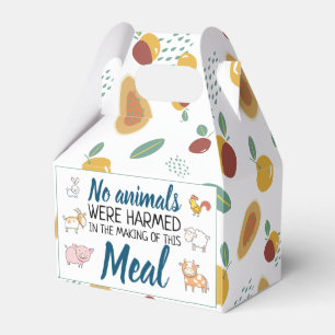 Inga djur har skadats av vegan med tecknad djur presentaskar
