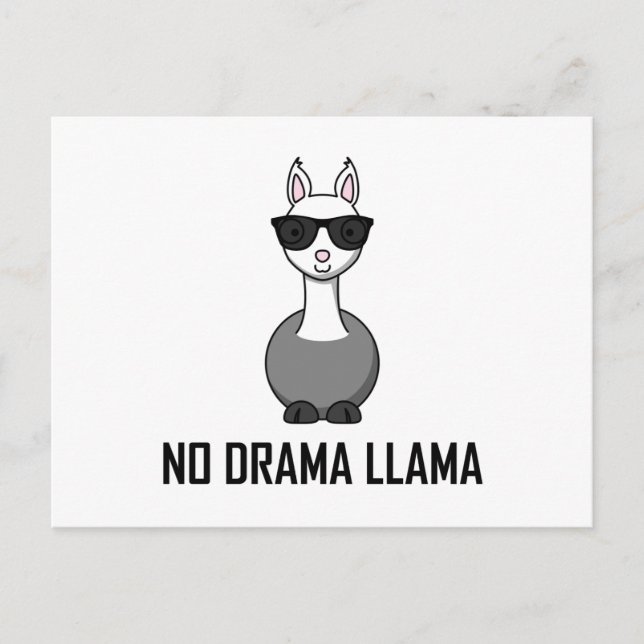 Inga Drama Llama Sunglass Vykort (Framsida)