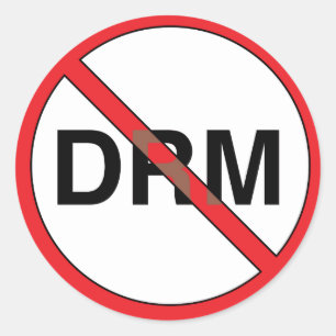 Inga DRM-stämplar (Digital Höger Management) Runt Klistermärke