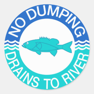 Inga dumpingvatten till floden, Sign, New jersey,  Runt Klistermärke
