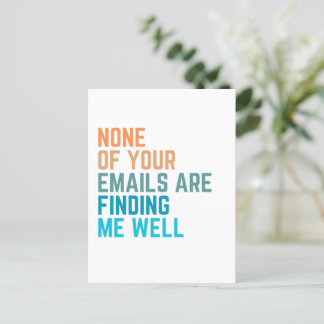 Inga e-postmeddelanden, fina gag-gåvor från Cowork Vykort