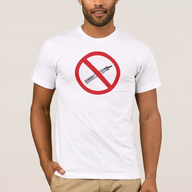 Inga ecigs-tecken tee shirt (Framsida)