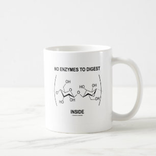 Inga enzym som smälter, insida (för cellulosa) kaffemugg
