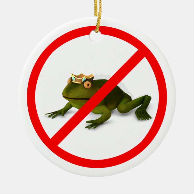 Inga fler grodor! julgransprydnad keramik (Framsidan)