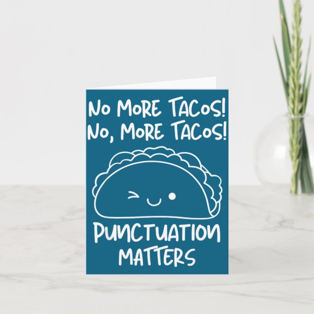 Inga fler Tacos Punktation S Rolig Taco Englieache Kort (Framsida)