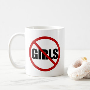 Inga flickor tillåts skriva typografi Mugg