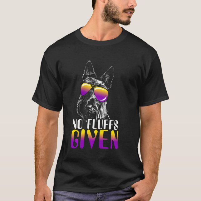 Inga fluffor från Scottish Terrier Sunglass Cute D T Shirt (Framsida)