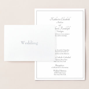 Inga föräldrar Formell Silver Foil Bröllop Folierat Kort