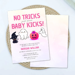 Inga försök bara Baby Kicks Halloween Baby Shower Inbjudningar