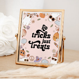 Inga försök bara behandlar Ghost Halloween Birthda Poster