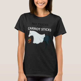 Inga försök bara Carrot Sticks Horse Ghost Hallowe T Shirt