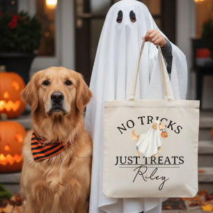 Inga försök bara Treat Funny Pun Ghost Hund Hallow Tygkasse