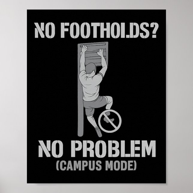 Inga fotfester Inget problem Campusläge Klätterdes Poster (Framsidan)