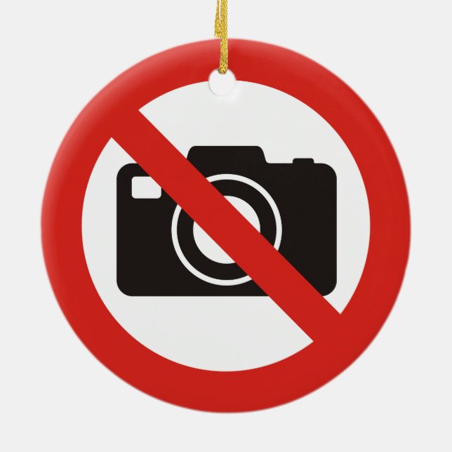 Inga foton tillåtna julgransprydnad keramik (Baksidan)