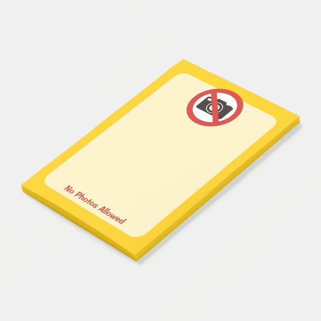 Inga foton tillåtna post-it block (Vinklad)