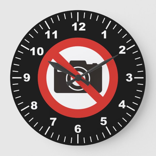 Inga foton tillåts stor klocka (Framsida)