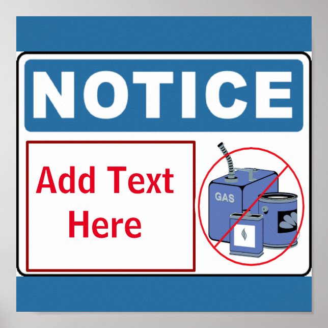 Inga GA eller Flammable på Premises, lägg till tex Poster (Framsidan)