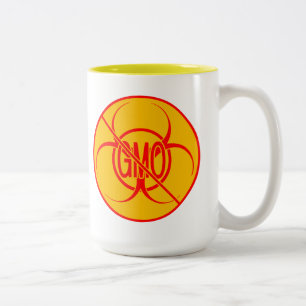 Inga genetiskt modifierade organismer (GMO Coffee  Två-Tonad Mugg